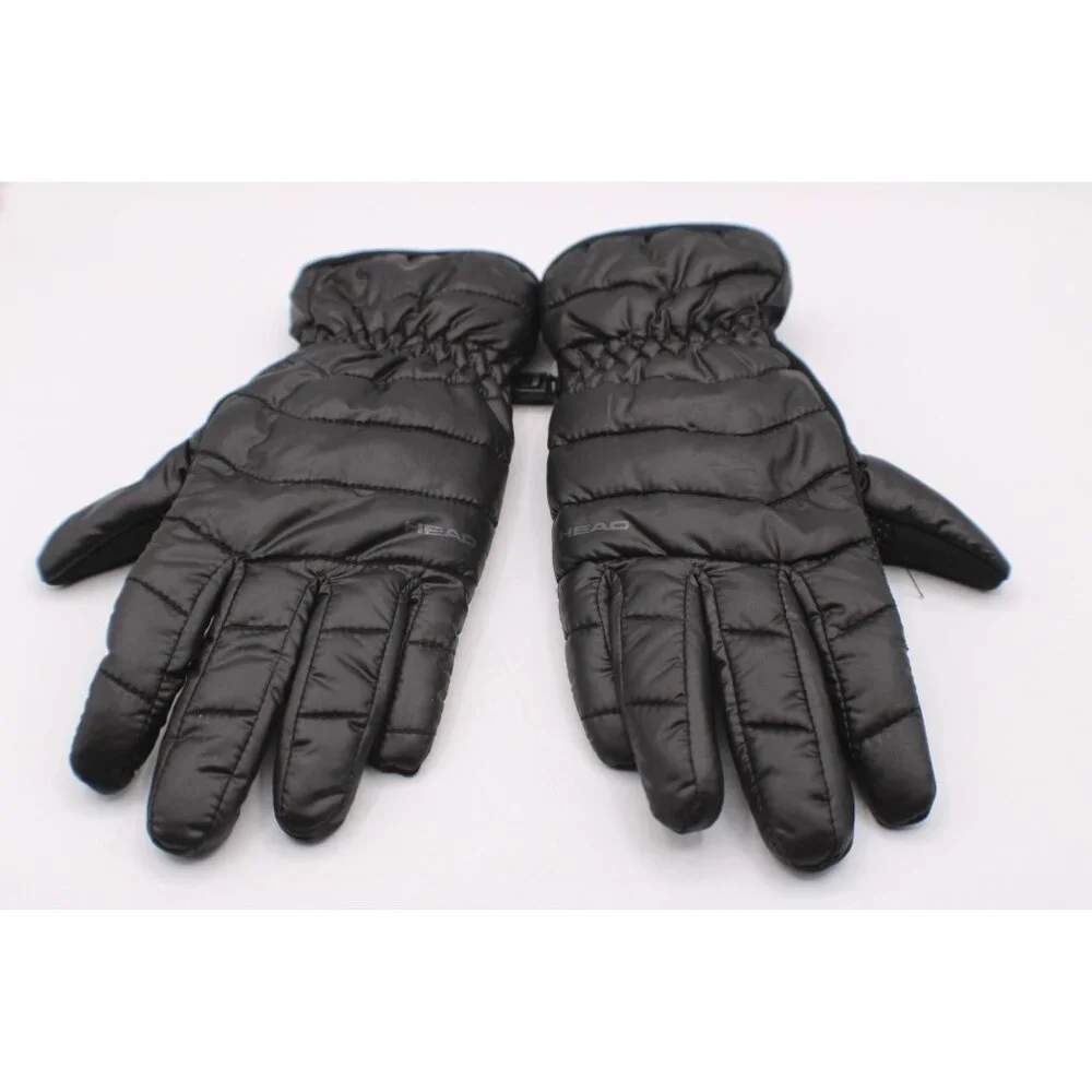 NEW Head Black Windproof Winter Gloves Sz M Fleece Line Polyester Gripper Warm